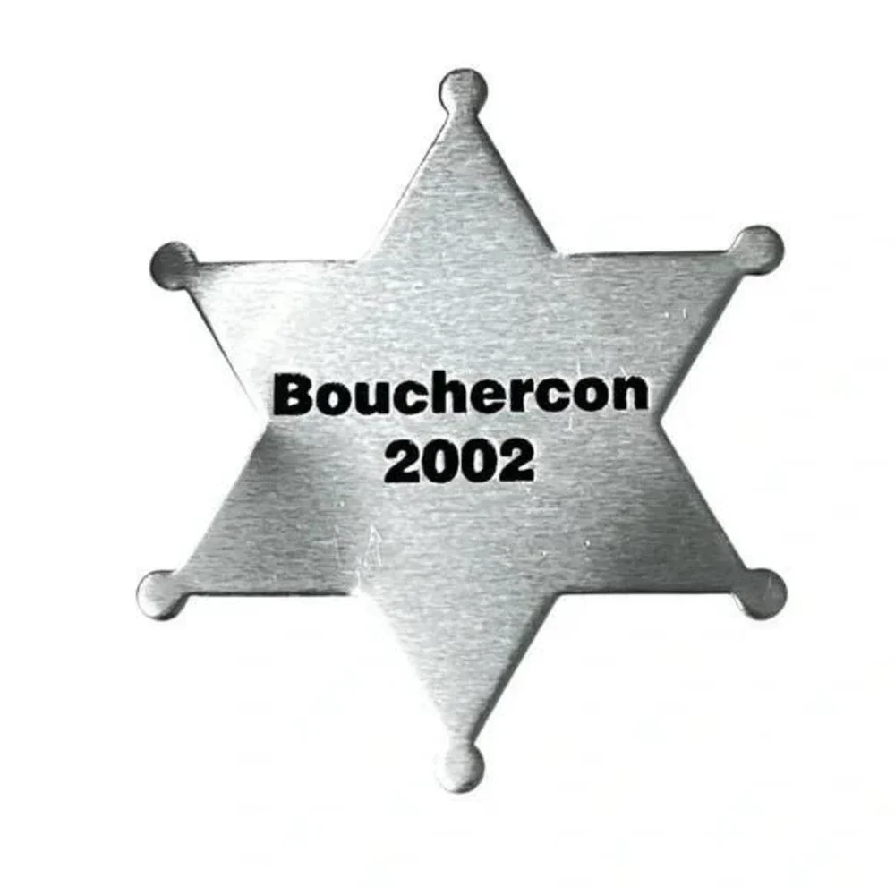 Bouchercon 2002 Silver Toned Star Vintage Pinback Button BX
